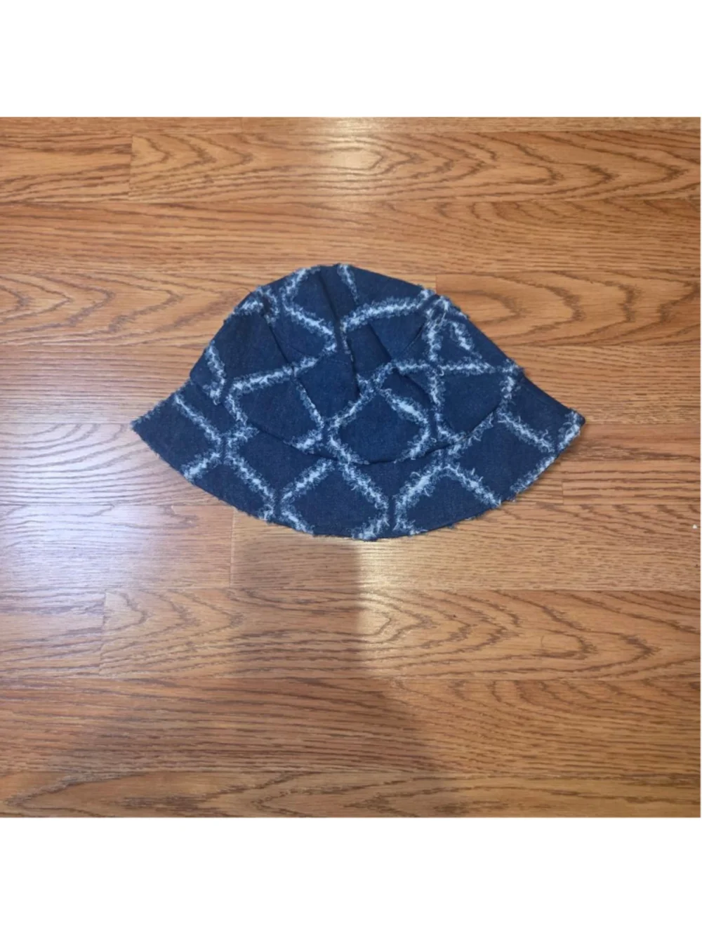 Pretty Simple Blue Denim Diamond Bucket Hat One Size